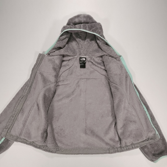The Northface Oso Fleece Hoodie Full Zip Jacket! GirlsSize M 10-12 Gray GUC! - Picture 4 of 16
